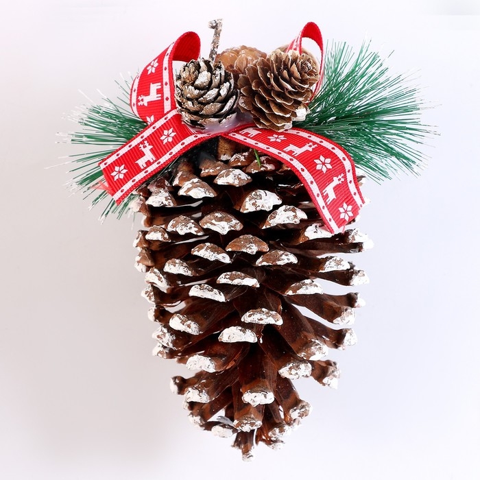 Шишка декоративная «Новогоднее настроение», с подвесом, 9 × 9 × 17 см Шишка декоративная «Новогоднее настроение», с подвесом, 9 × 9 × 17 см