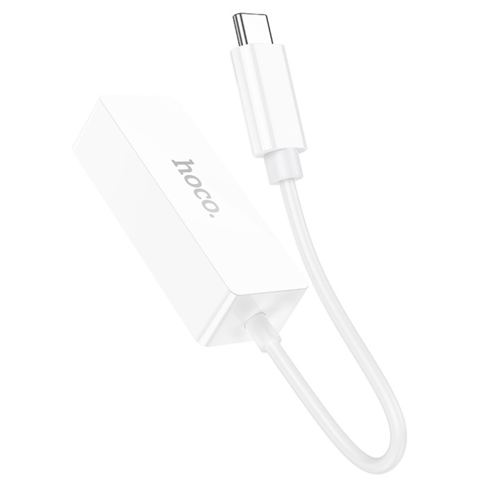 Адаптер Hoco UA22, Type-C - ethernet (100 Mб), 15 см, белый Адаптер Hoco UA22, Type-C - ethernet (100 Mб), 15 см, белый