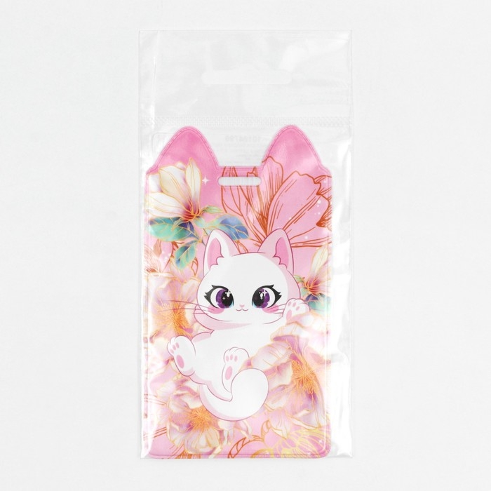 Чехол для бейджа «Котик в цветах», 11,6 х 6,6 см Чехол для бейджа «Котик в цветах», 11,6 х 6,6 см