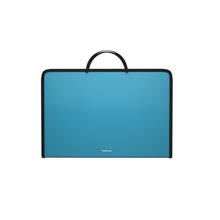 Папка с ручками А4, 327 х 228 х 30 мм, Erich Krause Папка с ручками А4, 327 х 228 х 30 мм, Erich Krause "Diagonal Vivid", 500 мкм, молния вокруг, микс