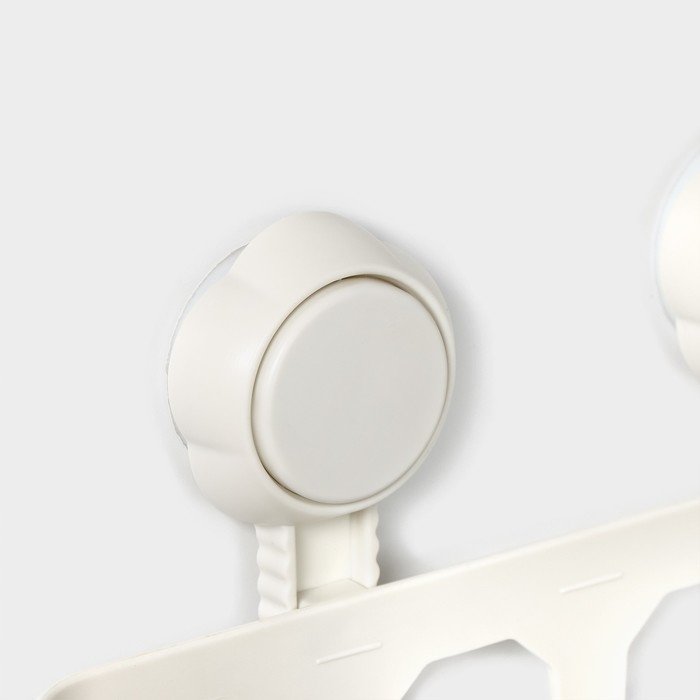 Полка на вакуумных присосках, 30×13×16 см, цвет белый Полка на вакуумных присосках, 30×13×16 см, цвет белый