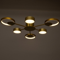 Люстра с ПДУ 2301/6GD LED 120Вт 3000-6000К золото 75х75х8 см BayerLux