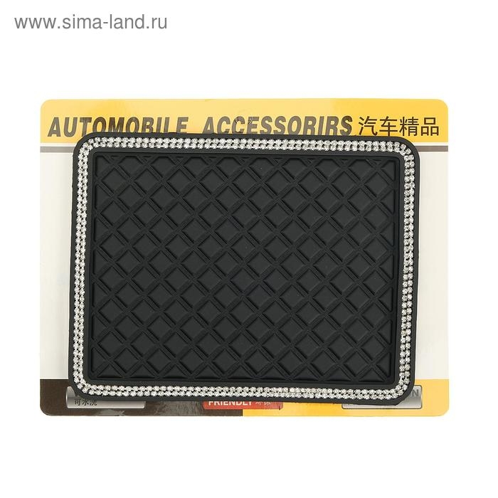 Коврик противоскользящий со стразами, 17 х 14 см, черный Коврик противоскользящий со стразами, 17 х 14 см, черный