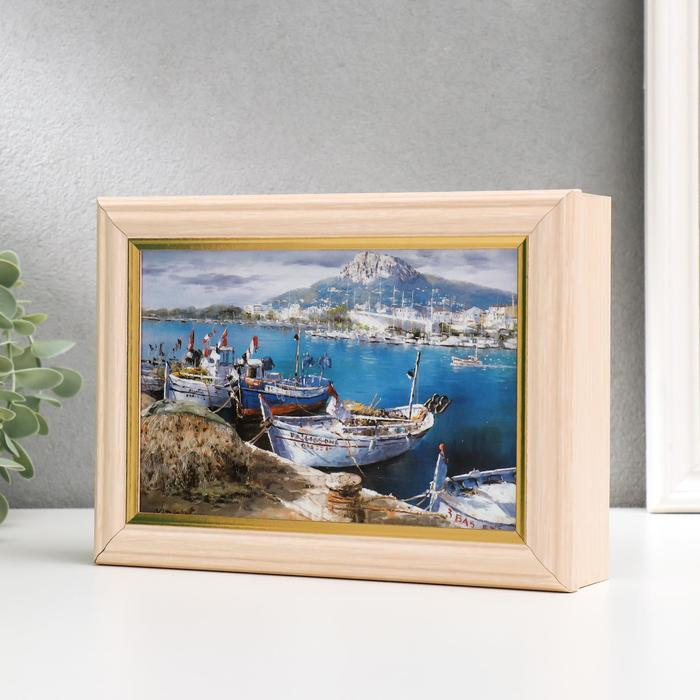 Ключница Ключница "Белые лодочки" 15х21 см молочный дуб