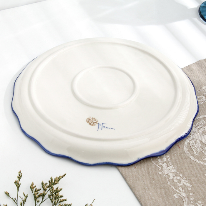 Блинница, гжель, фарфор, 13х25 см Блинница, гжель, фарфор, 13х25 см