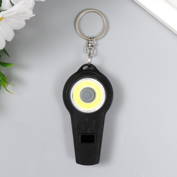 Фонарик свет+свисток на кольце Фонарик свет+свисток на кольце "Стиль" 2 режима, 6 диодов МИКС 7,5х3,7х1,5 см