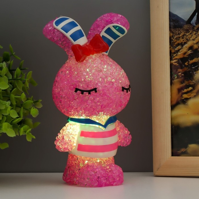 Ночник Ночник "Зайка" LED RGB от батареек 3хLR44 МИКС 6,5х6,5х15,5см RISALUX