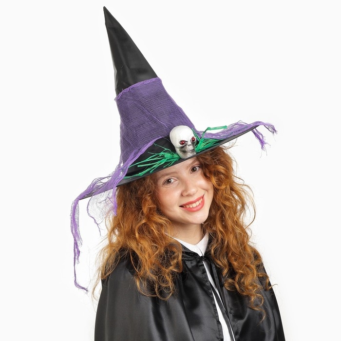 Карнавальная шляпа «Ведьма», цвета МИКС Карнавальная шляпа «Ведьма», цвета МИКС
