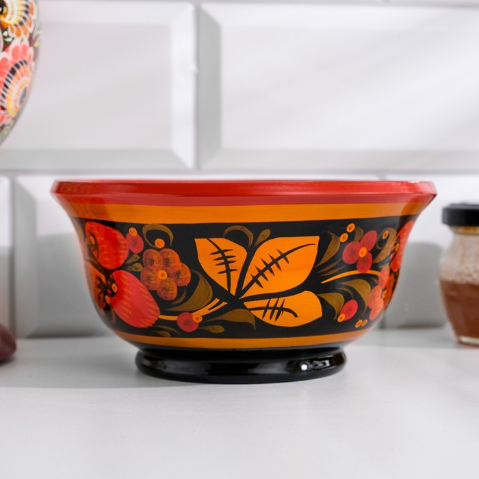 Салатник «Ягодка», средний, хохлома