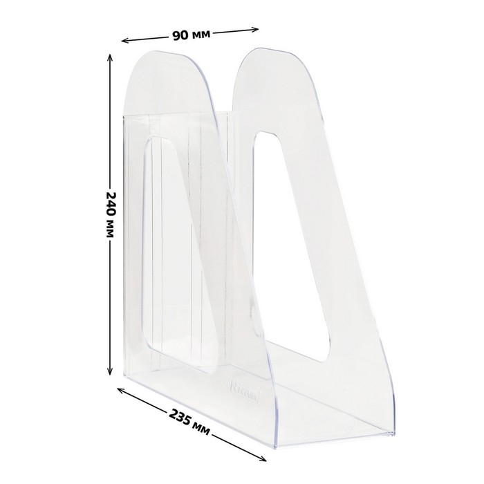 Лоток для бумаг вертикальный Стамм  Лоток для бумаг вертикальный Стамм "Фаворит", пластиковый, ширина 90 мм, прозрачный