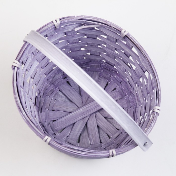 Корзина плетеная, D17 х 12 х 22 см, фиолетовая, бамбук Корзина плетеная, D17 х 12 х 22 см, фиолетовая, бамбук