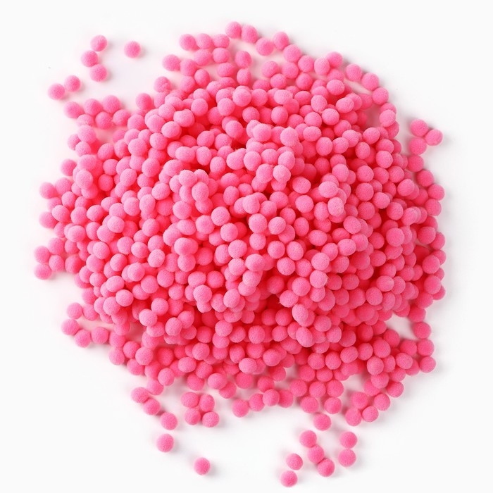 Набор текстильных деталей для декора. Помпоны для творчества &laquo;Розовые&raquo;, 55 гр