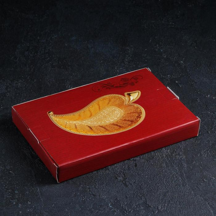 Подставка для фруктов «Лист серебро», 22×12×2,5 см, цвет серебряный