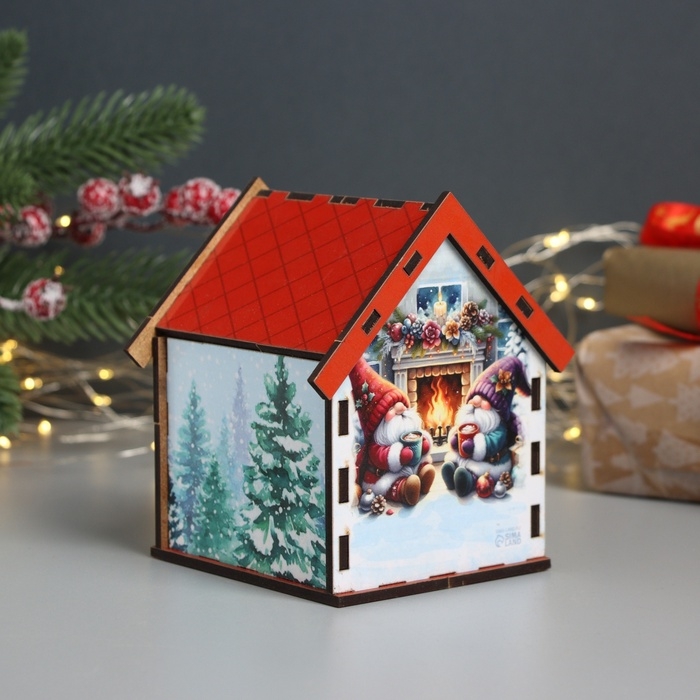 Новогодний чайный домик Новогодний чайный домик "Сказочного благополучия" 10,5х9,5х12 см