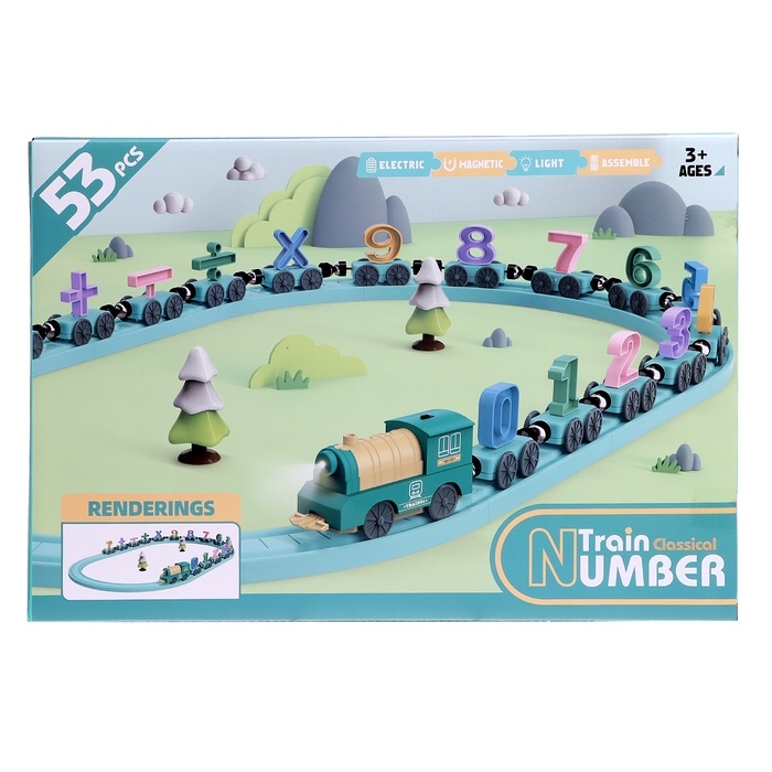Железная дорога «Числовой поезд», детская, магнитное соединение, работает от батареек Железная дорога «Числовой поезд», детская, магнитное соединение, работает от батареек