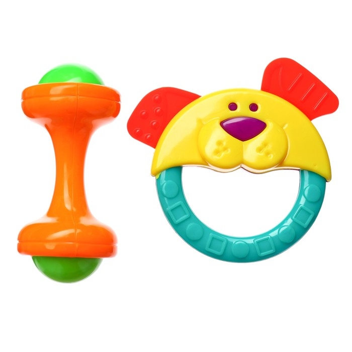 Набор погремушек «Маленькие радости», 2 шт, цвет МИКС Набор погремушек «Маленькие радости», 2 шт, цвет МИКС