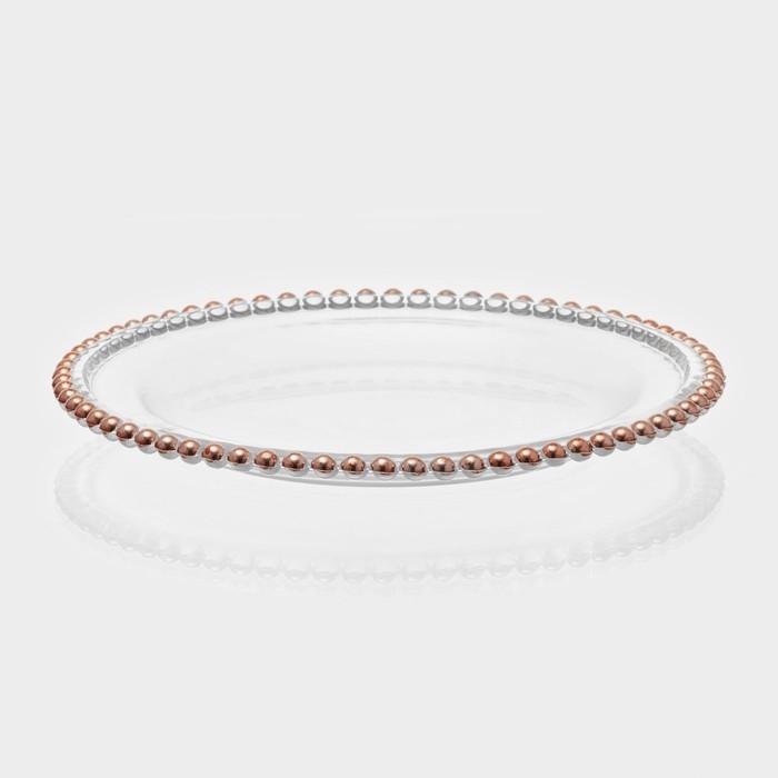 Тарелка стеклянная «Орбита», d=27 см, цвет каёмки розовое золото Тарелка стеклянная «Орбита», d=27 см, цвет каёмки розовое золото