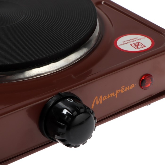 Плитка электрическая  Плитка электрическая "Матрёна" МА-061, 1000 Вт, 1 конфорка, коричневая