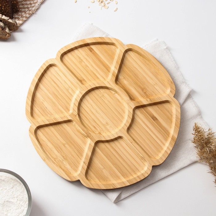 Менажница Доляна «Соты», 30×30×1,3 см бамбук Менажница Доляна «Соты», 30×30×1,3 см бамбук