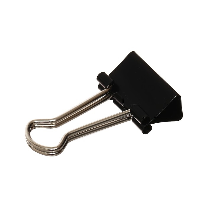 Зажимы для бумаг 19 мм, 12 штук, чёрные Зажимы для бумаг 19 мм, 12 штук, чёрные