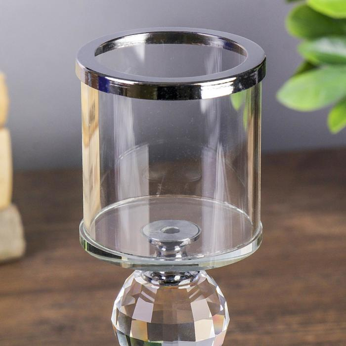 Подсвечник стекло на 1 свечу  Подсвечник стекло на 1 свечу "Чёрная дымка" 23х7х7 см