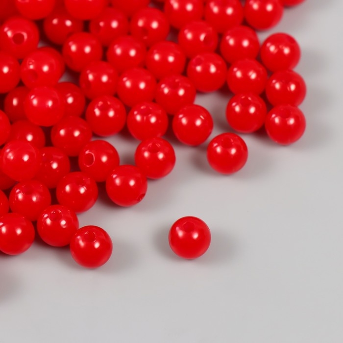 Набор бусин "Жемчуг" d 8 мм, 250 гр, красный