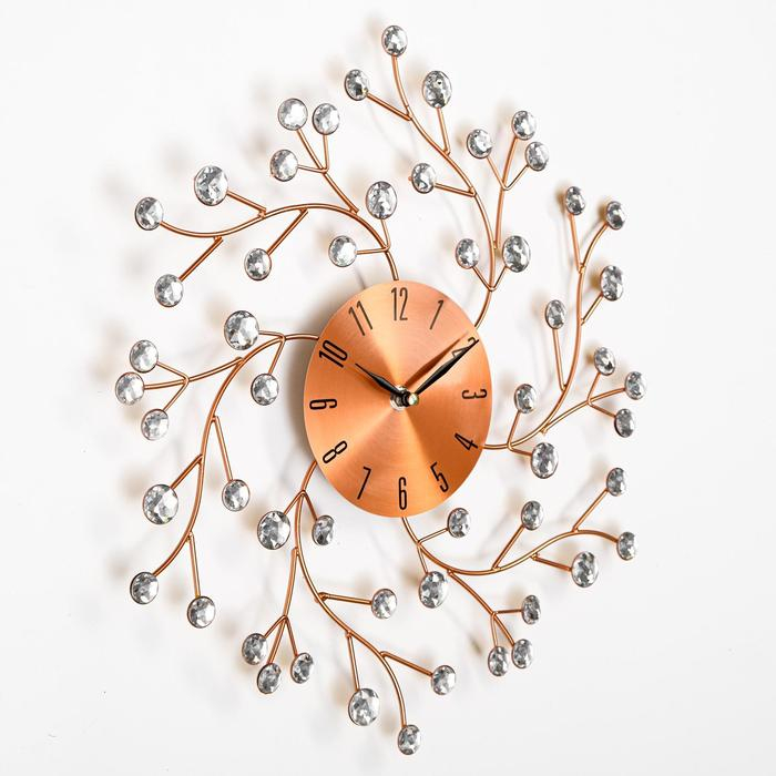 Часы настенные, серия: Ажур,  Часы настенные, серия: Ажур, "Цветы сакуры", плавный ход, d-38 см, циферблат 13 см