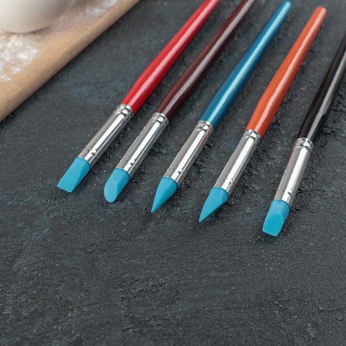 Набор кондитерских кисточек для декорирования «Агат», 5 шт Набор кондитерских кисточек для декорирования «Агат», 5 шт