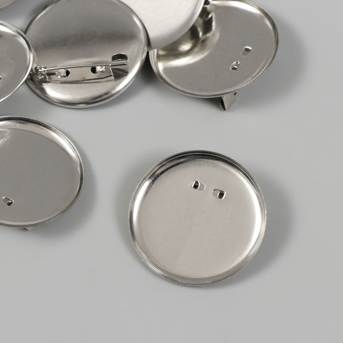 Основа для творчества металл Основа для творчества металл "Значок с булавкой" набор 10 шт 3,5х3,5х0,7 см