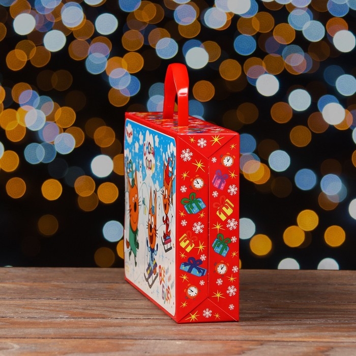 Новый год. Коробка подарочная складная Новый год. Коробка подарочная складная "Три кота" 25 х 5 х 15 см.