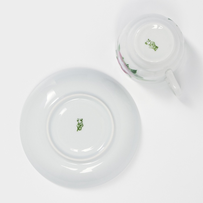 Чайная пара «Пион», 250 мл, блюдце d=15 см, фарфор