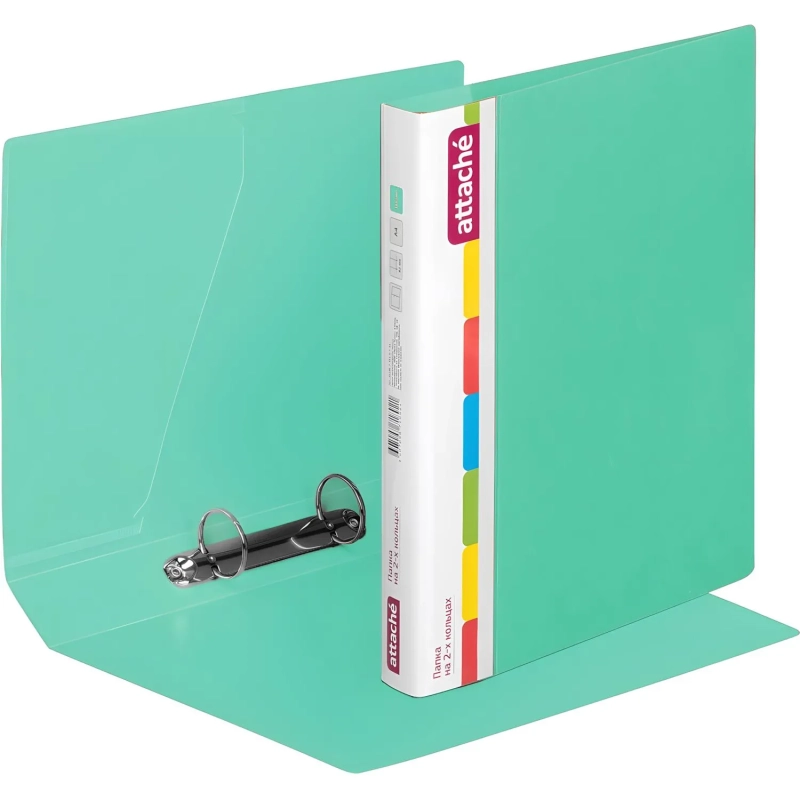 Папка на 2-х кольцах пласт Attache Diagonal зеленый