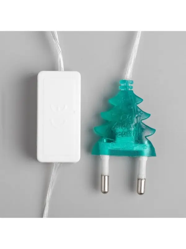 Гирлянда &laquo;Нить&raquo; 5 м с насадками &laquo;Шарики белые&raquo;, IP20, прозрачная нить, 20 LED, свечение мульти (RG/RB), мигание, 220 В