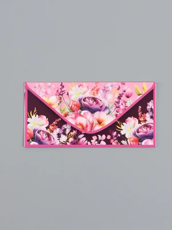 Конверт для денег «Цветы», сочный, 16,5 х 8 см Конверт для денег «Цветы», сочный, 16,5 х 8 см