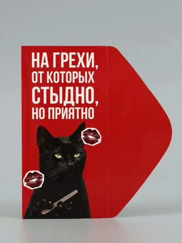 Конверт для денег &laquo;На грехи&raquo;, чёрный кот, 16.5&times;8 см