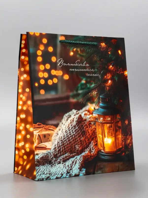 Пакет подарочный новогодний ламинированный, «Домашний уют Новыго Года» , 26×12×32 см Пакет подарочный новогодний ламинированный, «Домашний уют Новыго Года» , 26×12×32 см