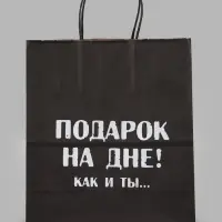 Подарочный пакет &laquo;Твой подарок на дне как и ты&raquo;, 24&times;14&times;28 см, крафт