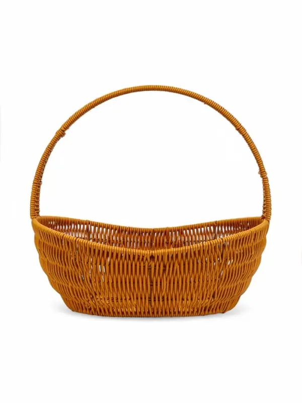 Корзина пластик 34 х 26 х 14 см, ручка 20 см металл карскас коричневый Корзина пластик 34 х 26 х 14 см, ручка 20 см металл карскас коричневый