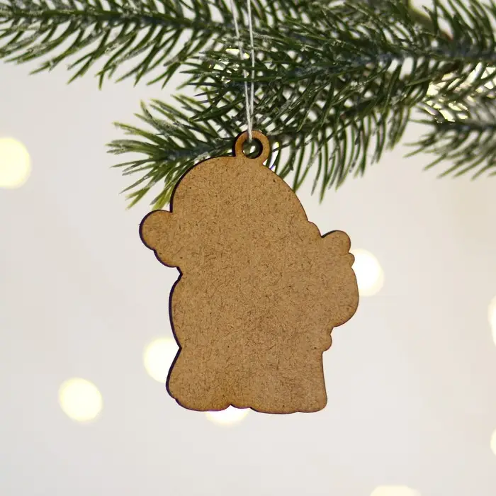 Ёлочная игрушка новогодняя «Дед мороз с подарком», хдф, 6,1 х 7,5 см