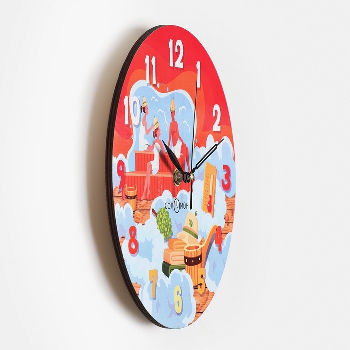 Часы настенные, серия: Баня,  Часы настенные, серия: Баня, "Банные утехи", дискретный ход, d-23.5 см