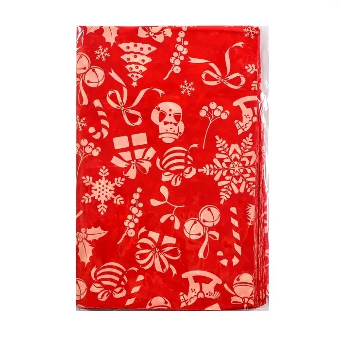 Бумага упаковочная тишью, новогодняя упаковка «С новым годом!»,50×66 см