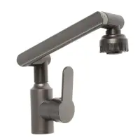 Смеситель для кухни ZEIN Z3706, регулируемый излив высотой 25 см, аэратор 2 режима, графит