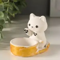 Подсвечник 8,5х7х5,5 см, белый с росписью