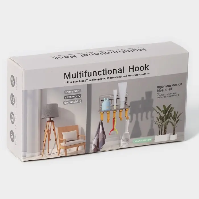 Держатель для ванных и кухонных принадлежностей, 17&times;7&times;11 см, серый