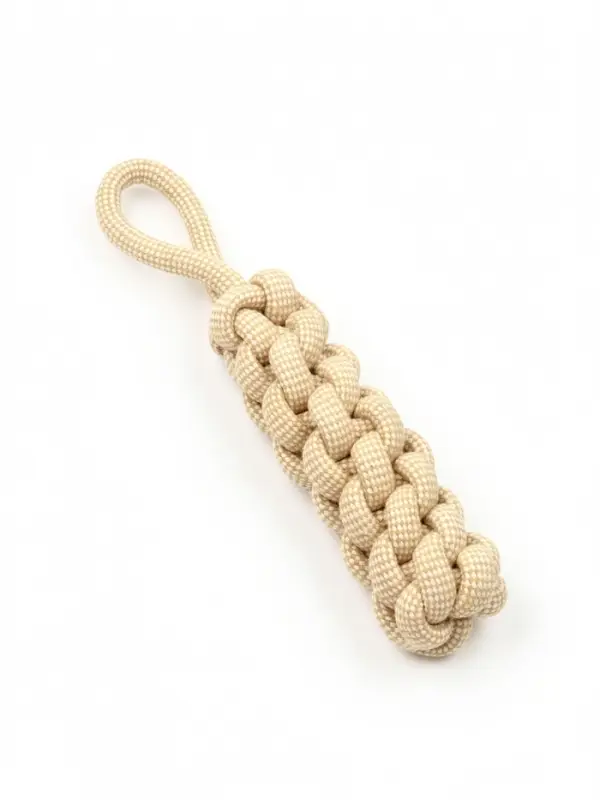 Игрушка канатная плетеная с ручкой,до 150 г, до 30 см