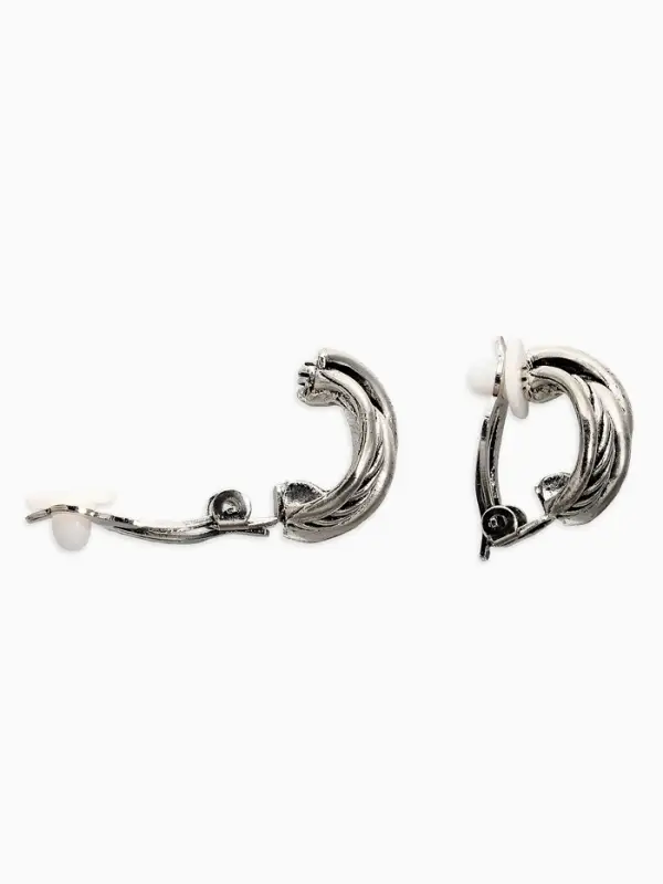 Клипсы Клипсы "Винтаж" узел, цвет чернёное серебро