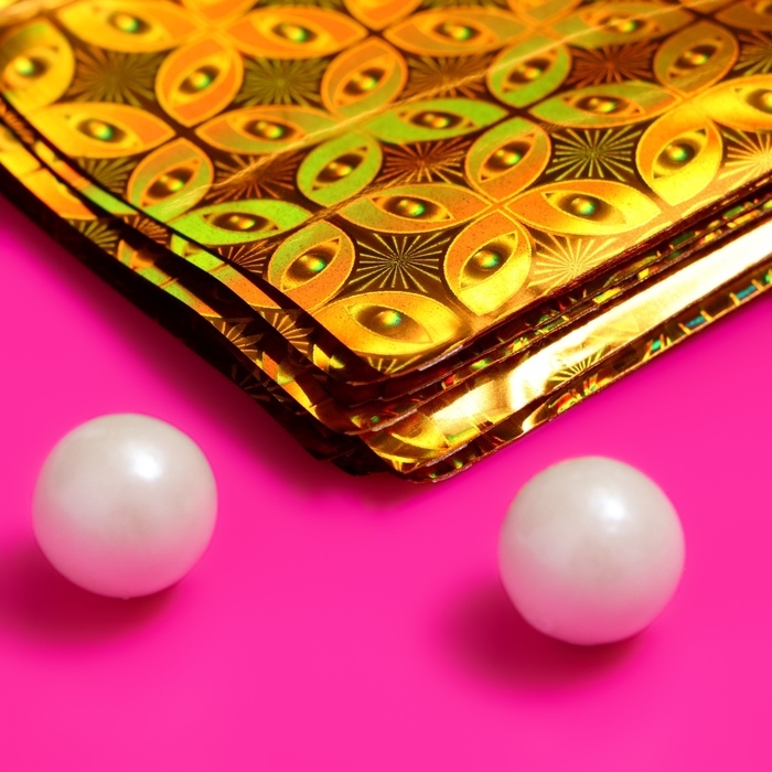 Пакет подарочный голографический с липкой лентой, Пакет подарочный голографический с липкой лентой, "Шарм" МИКС 7,5x12+2 см набор 50шт