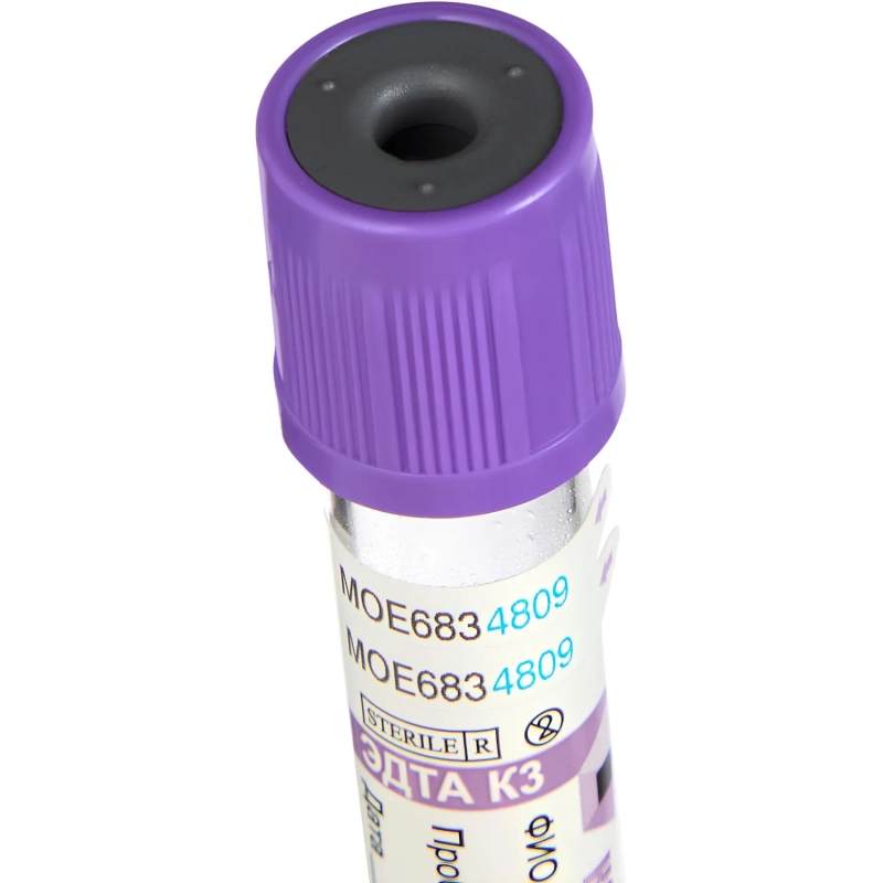 Вакуумные пробирки с ЭДТА-К3 3 мл, 13х75 мм, KOMETALINE 100шт/уп