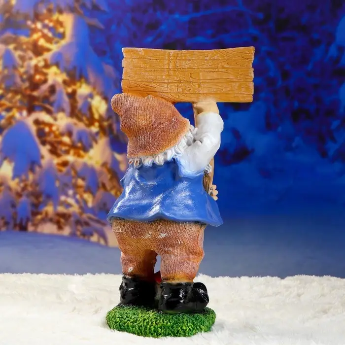 Садовая фигура из полистоуна «Гном с табличкой ПРИВЕТ », 60×20×29 см, МИКС