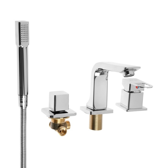 Смеситель на борт ванны ZEIN NB-5, на четыре отверстия, комплект, хром Смеситель на борт ванны ZEIN NB-5, на четыре отверстия, комплект, хром